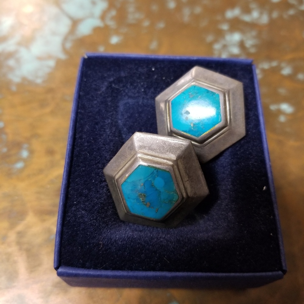 Turquoise & silver earrings